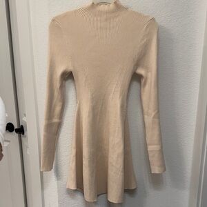 Elegant Cream Knit Dress